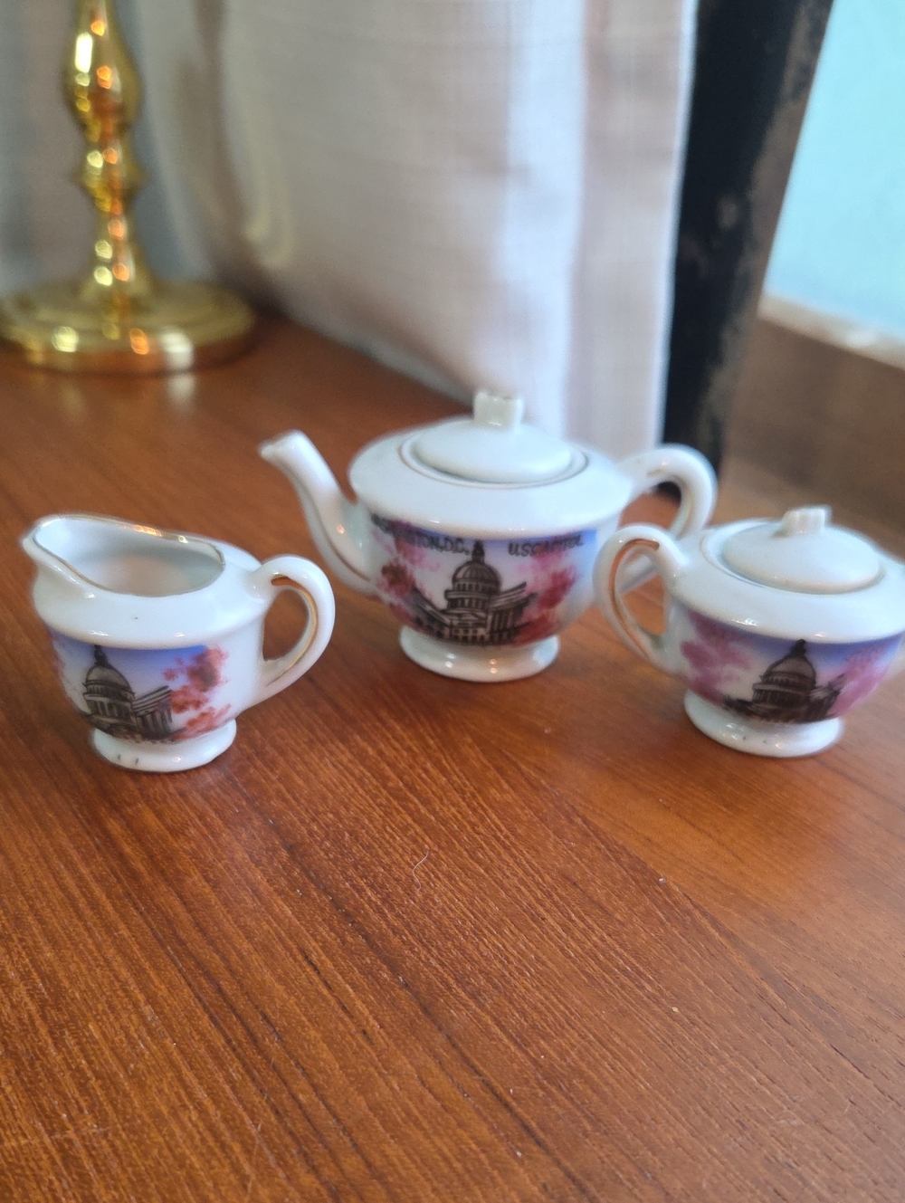 vintage miniature little china Teapot Washington D.C souvenir